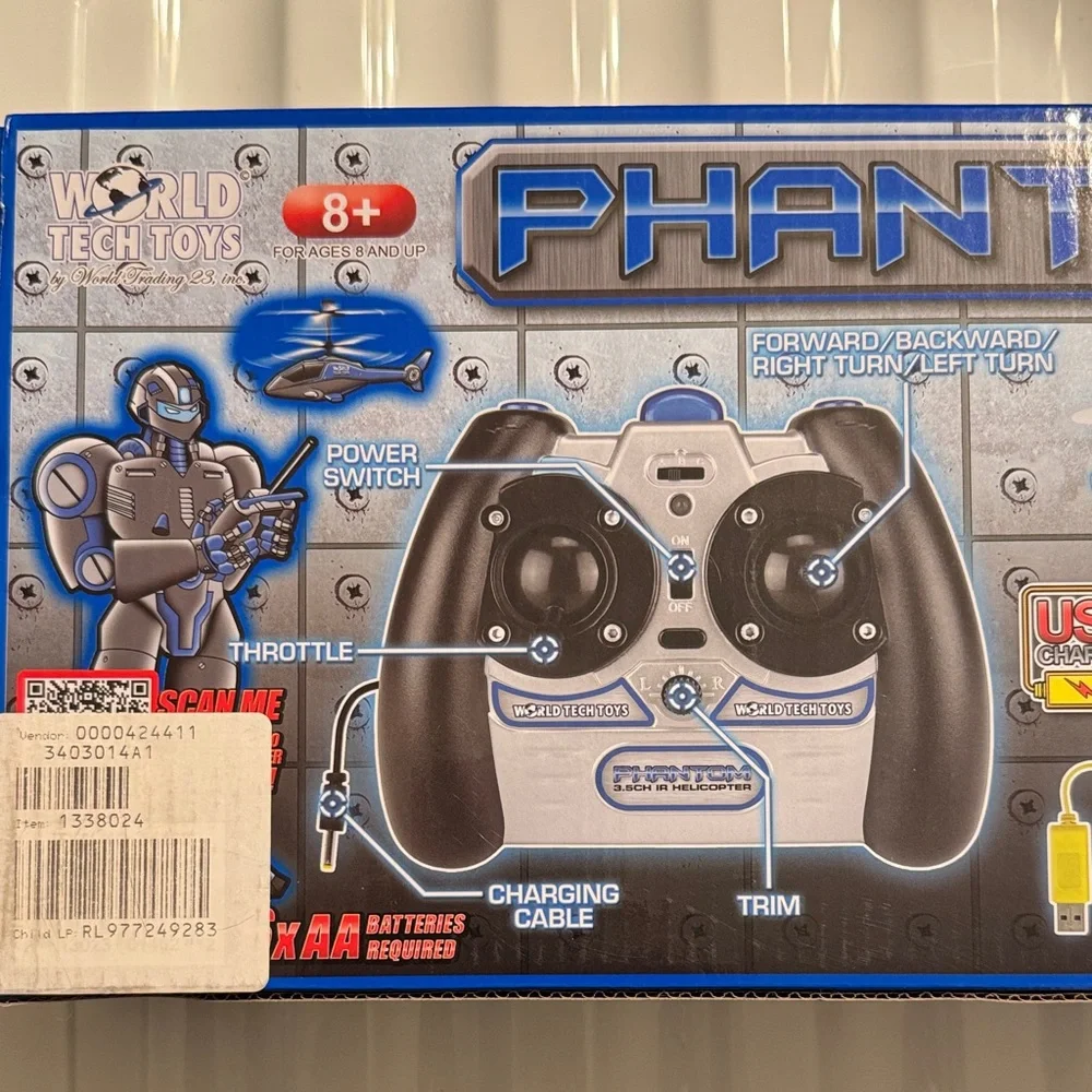 NIB Phantom Yellow Remote Control Metal Helicopter by World Tech Toys